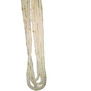 2 Vintage Long Faux Small Pearl Barrel Necklaces